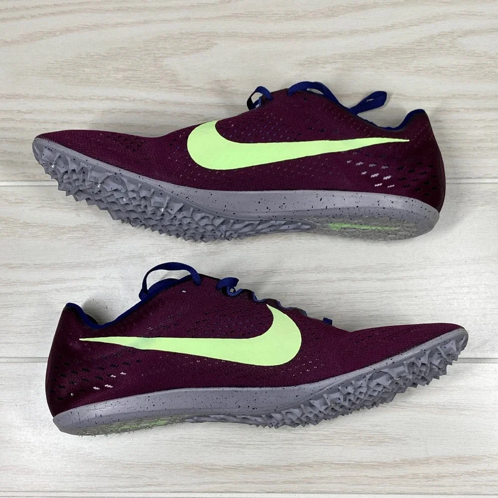 Nike Zoom Victory 3 Track‎ Spikes Bordeaux Volt Men's Size 13 835997-600